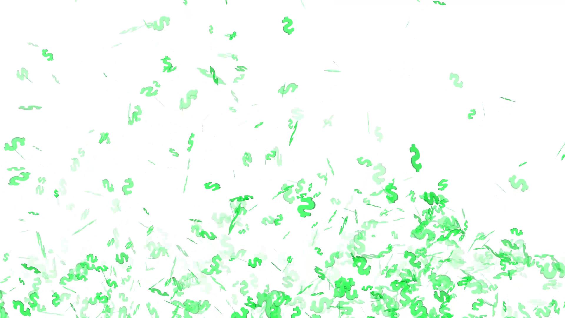 美元绿色漂浮在空气分形全美效应中视频的预览图