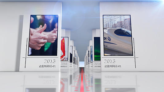 三维简约历程长廊时间线企业宣传AE模板视频的预览图
