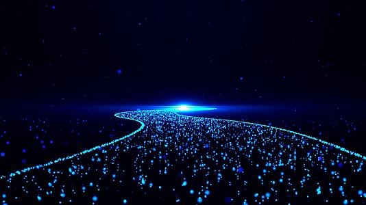 4K梦幻唯美蓝色粒子河流视频的预览图