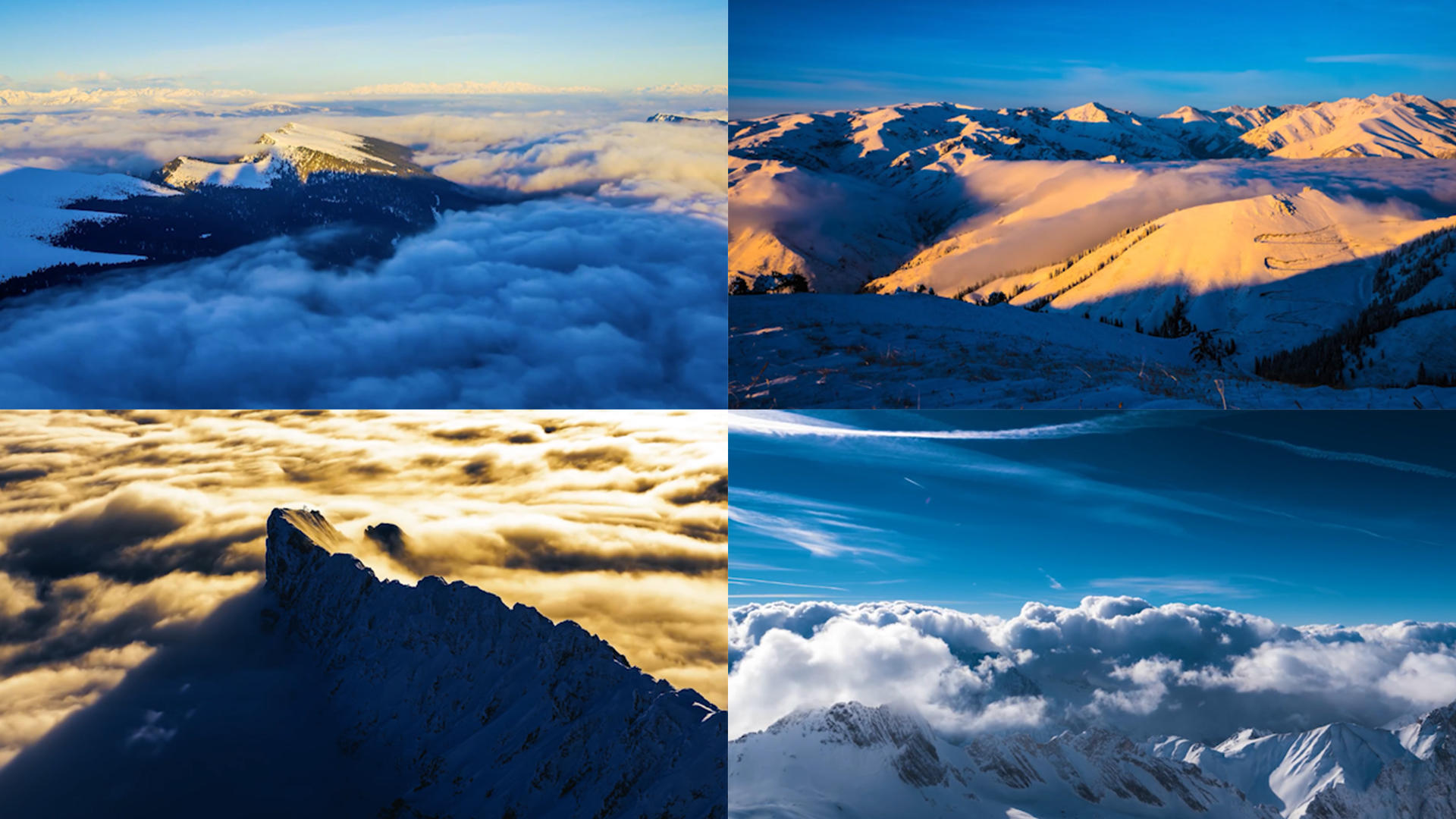 冬季大山山顶延时合集视频的预览图