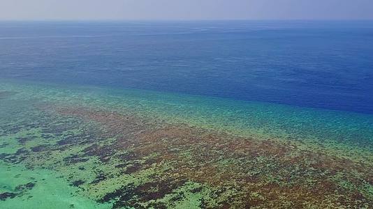 蓝绿色的大海和白天的野生生物靠近海浪的清洁海滩背景视频的预览图