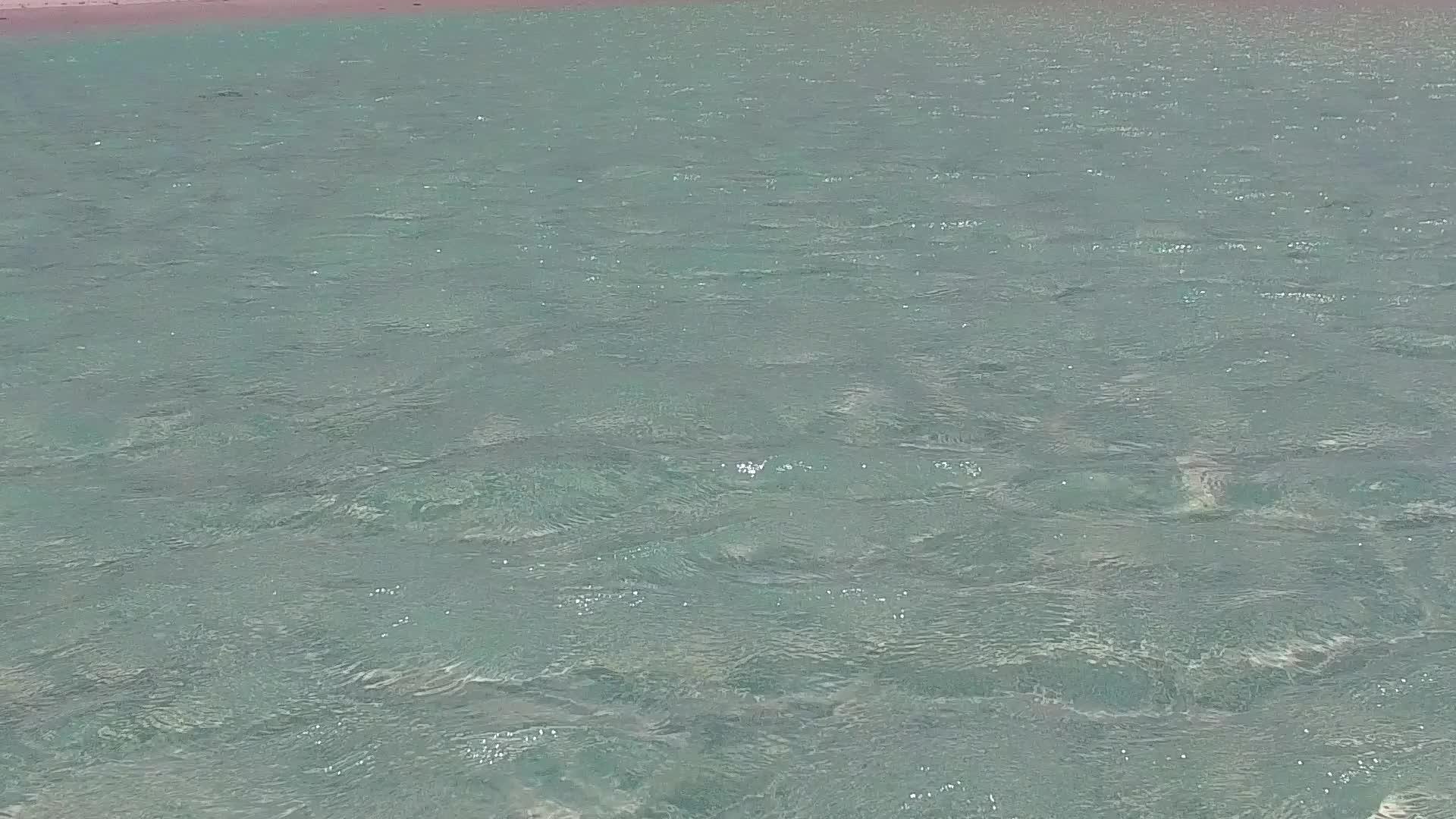 蓝色和近波边有白色沙底背景的蓝海视频的预览图