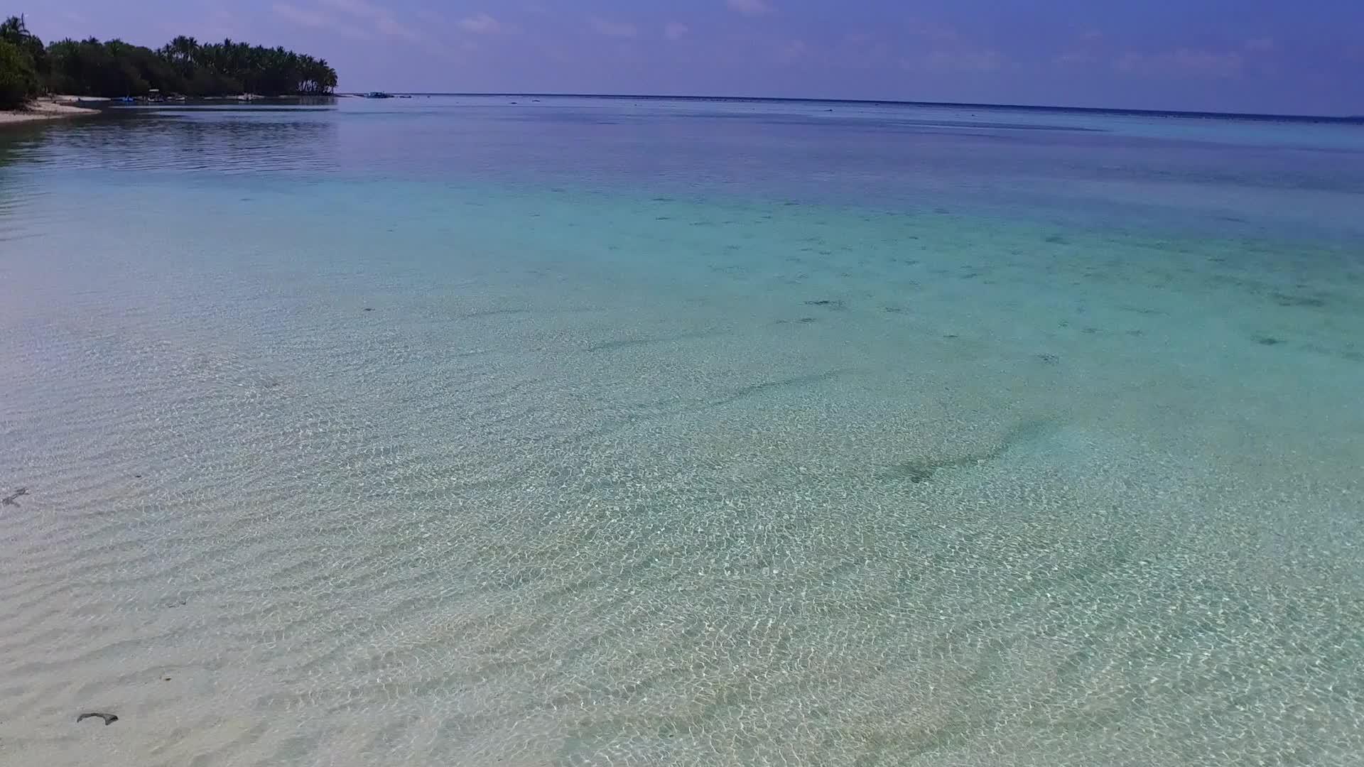 海上海滩冒险活动蓝色海洋和棕榈树视频的预览图