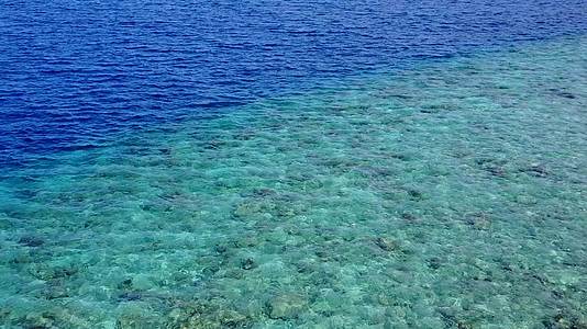 海洋被蓝绿色环礁湖和棕榈树附近的白色海滩背景复制视频的预览图