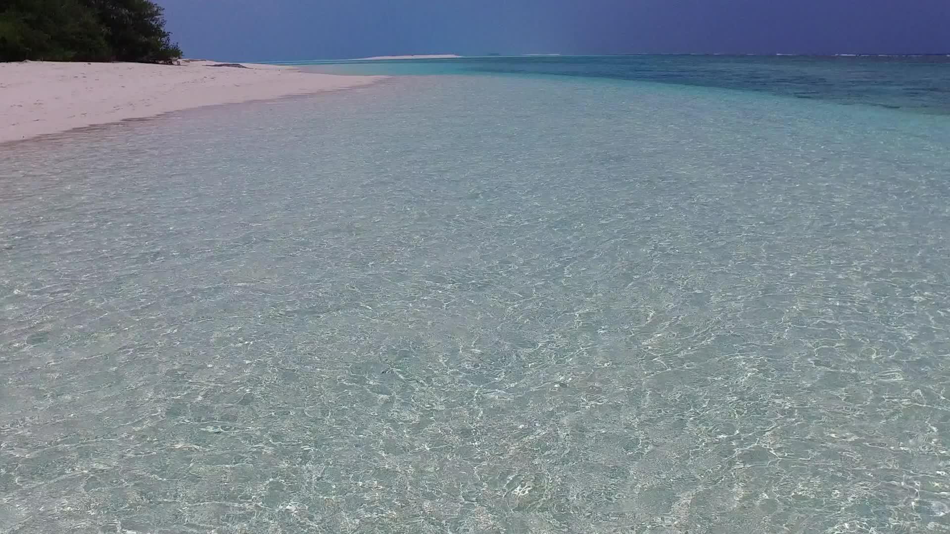 在海滩的背景下海水清澈礁石附近明亮视频的预览图