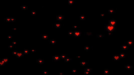透明通道唯美的红色爱心粒子视频素材视频的预览图