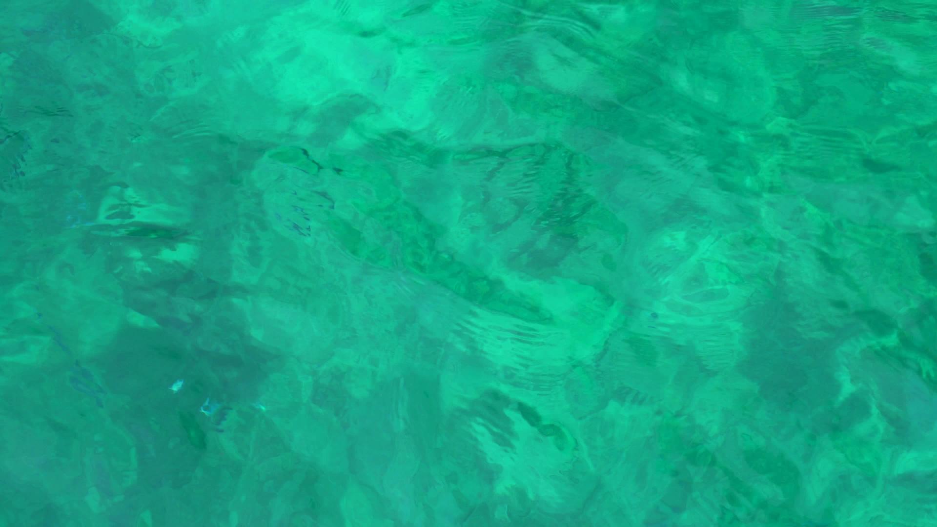 清澈的蓝色海水给绿色的罐子视频的预览图