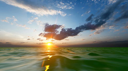 美丽的海洋日出和日落视频的预览图