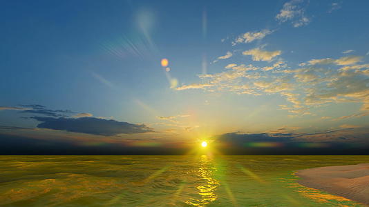 日落时的宁静海面美丽的天空视频的预览图