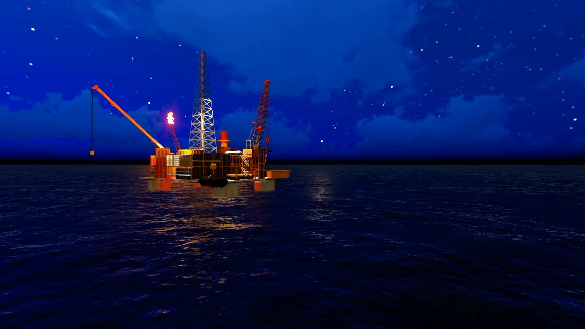 夜间石油钻机视频的预览图