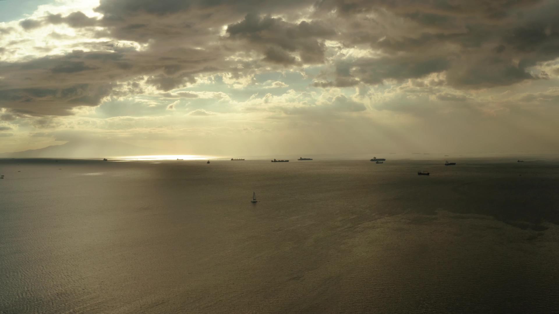 日落在马尼拉湾日落视频的预览图