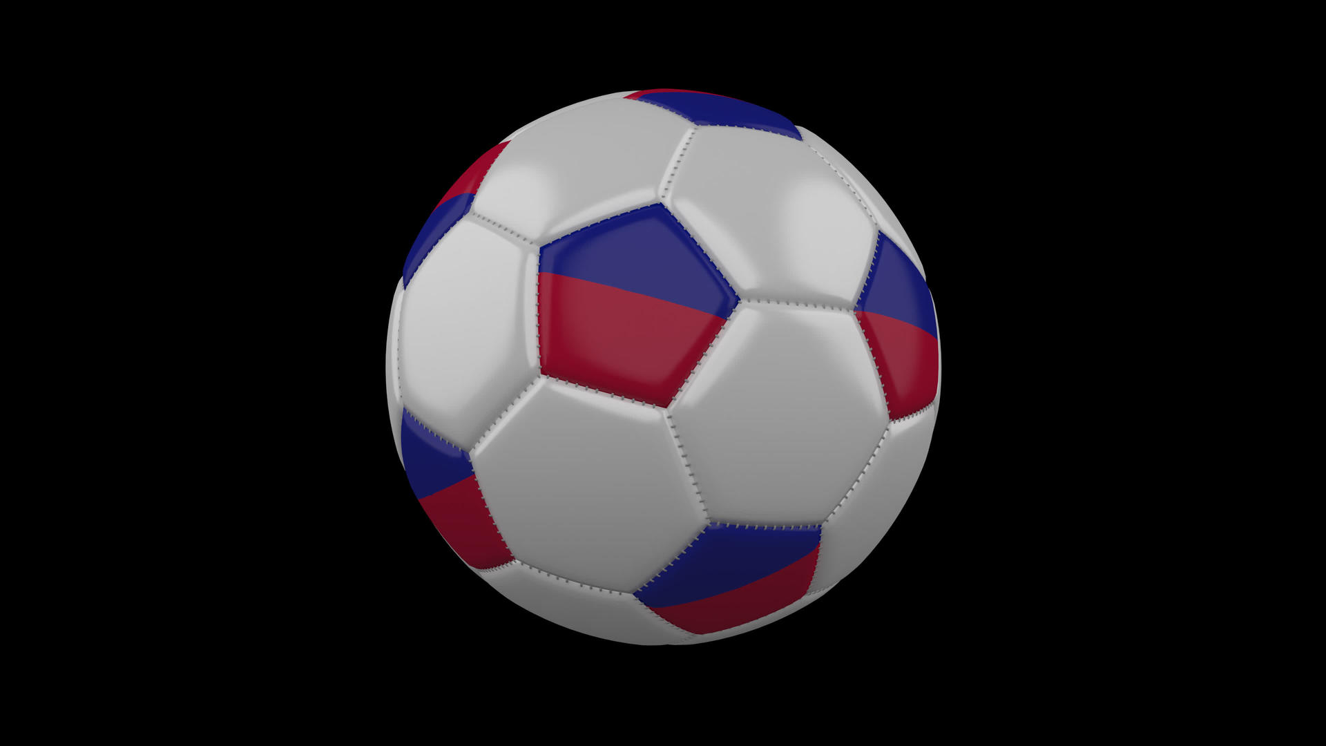 带旗海提的足球4K带阿尔法环视频的预览图