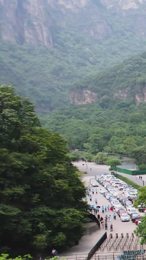 河南云台山风景区航拍5A泉瀑峡风景区视频视频的预览图