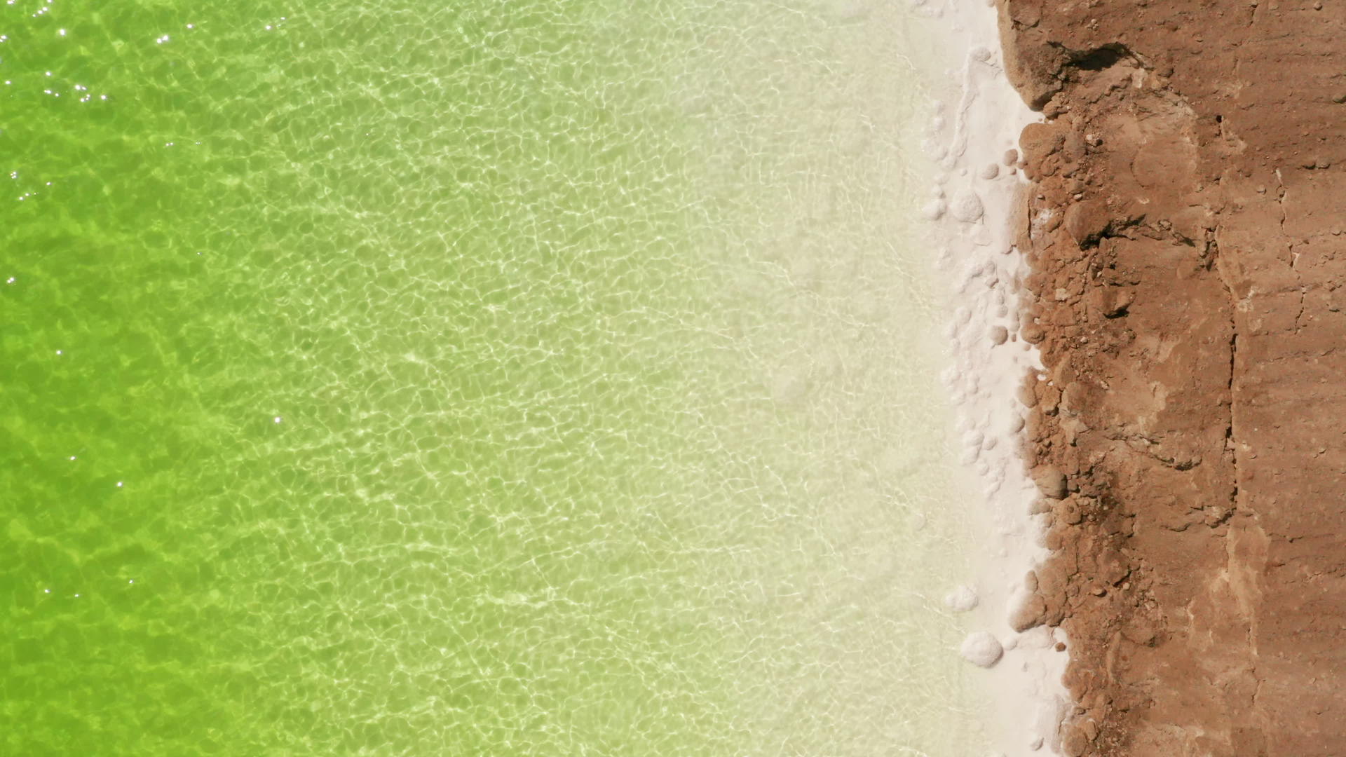 绿色盐湖自然湖底背景视频的预览图