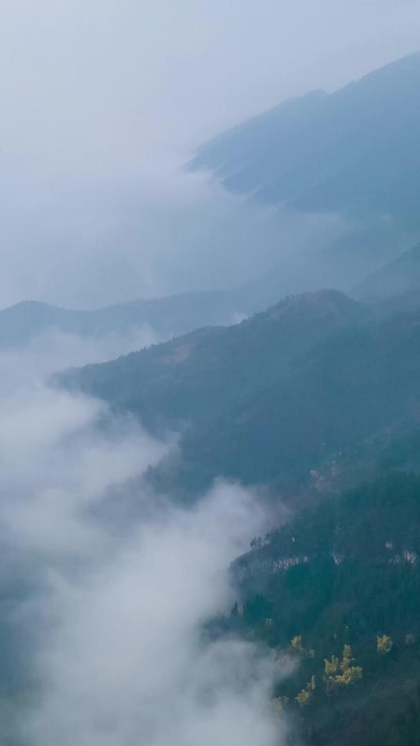 航拍延时春雨绵绵大山深处山中云雾缭绕视频的预览图