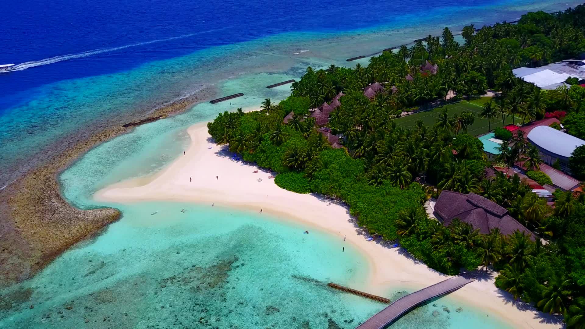 靠近海浪的白沙背景蓝色的海景开放的海滩时间视频的预览图