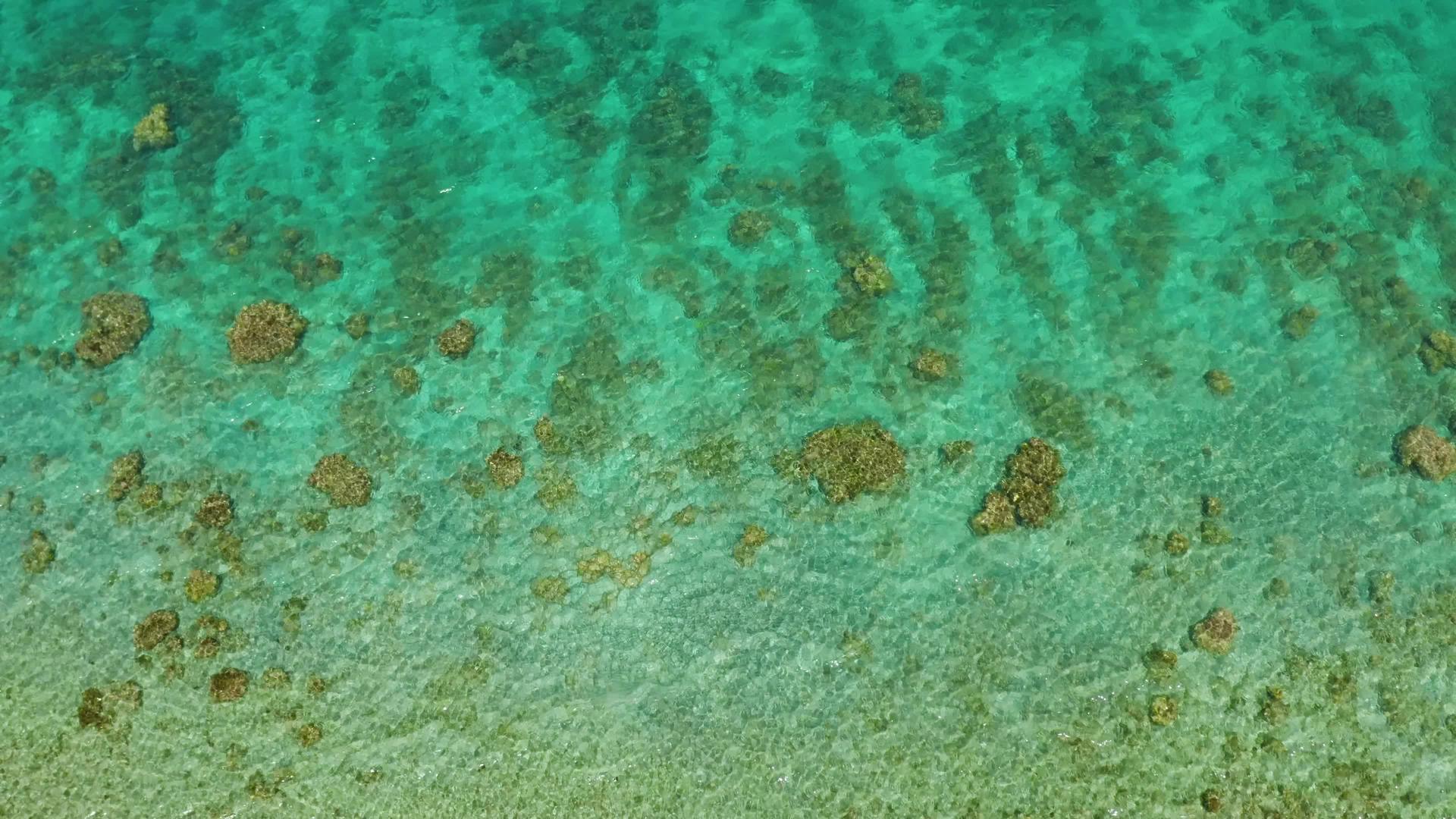 清洁海岸附近海水的顶部视图可以在海平面上看到视频的预览图