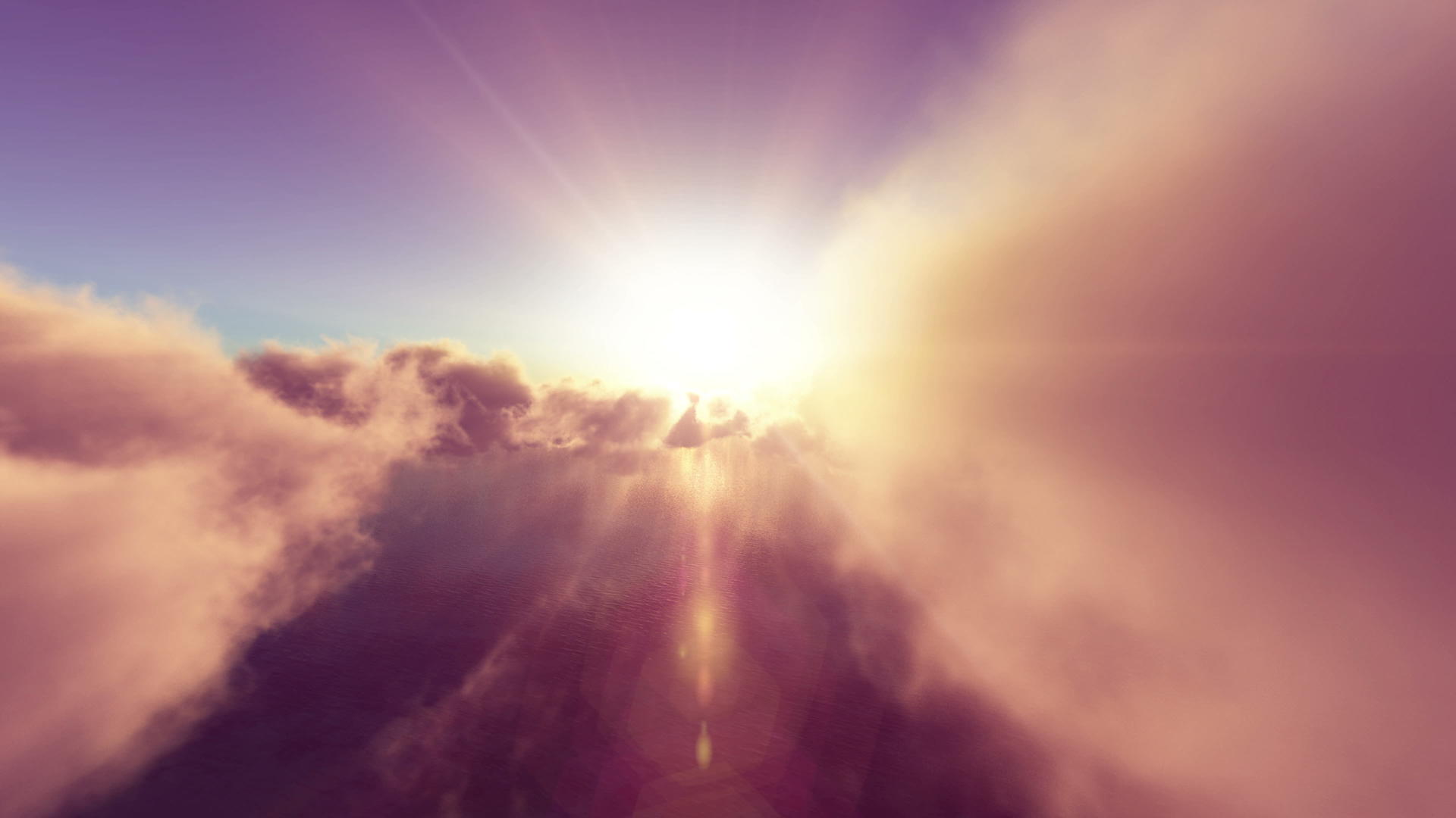 日落在云层和海洋之上视频的预览图