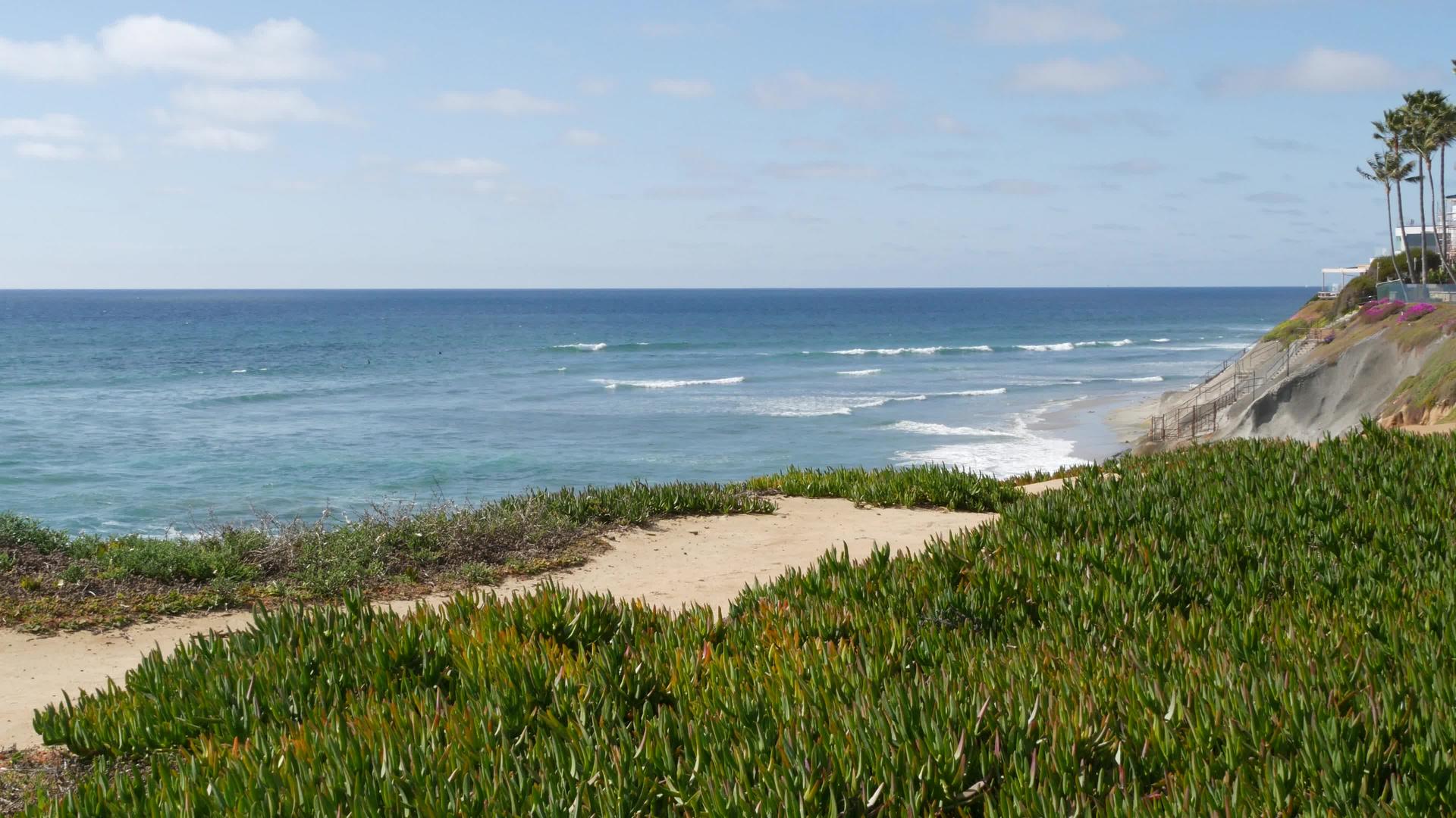 海洋景点加利福尼亚海岸美国海洋潮汐蓝色海浪俯瞰冰冰视频的预览图