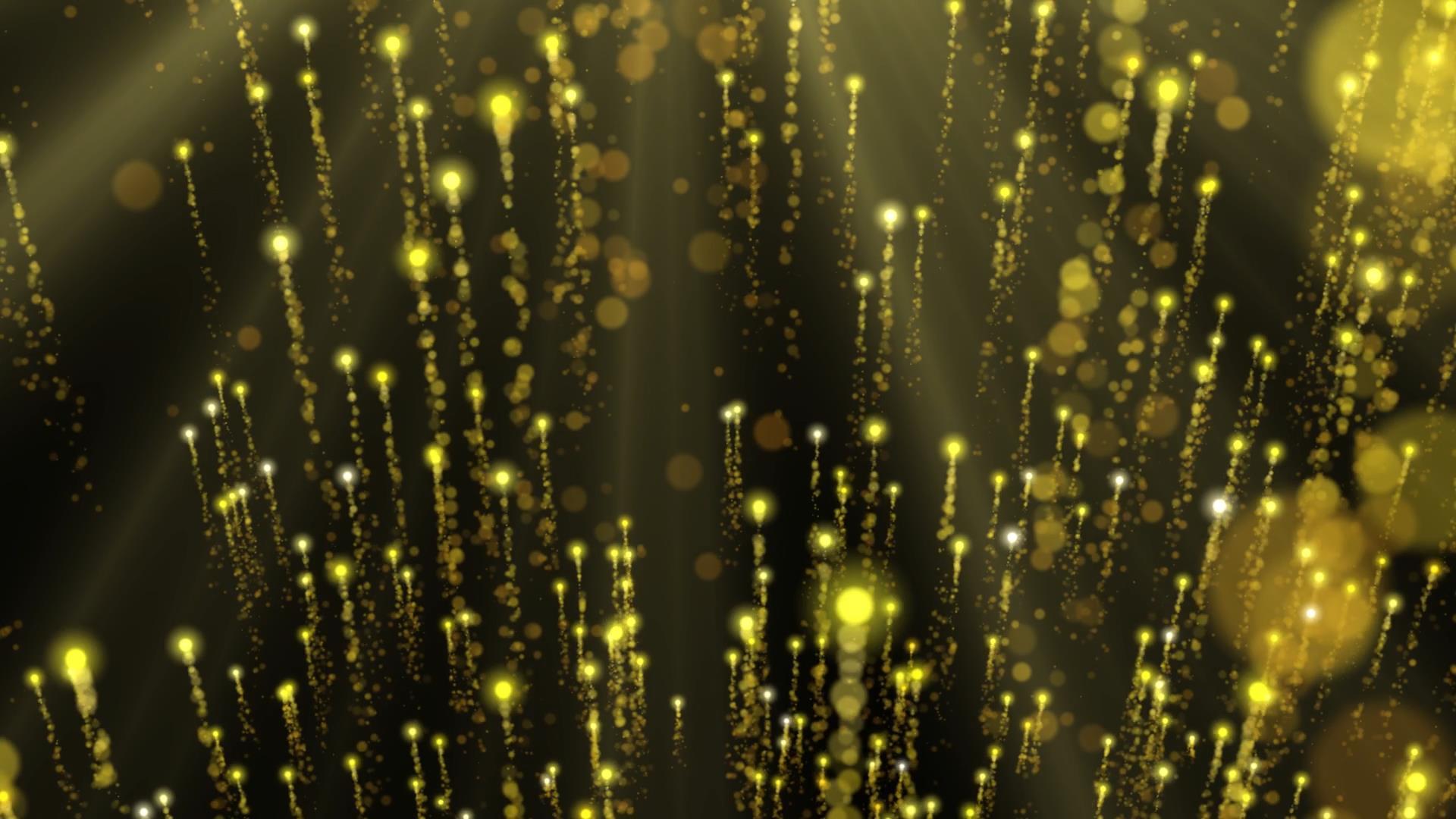 金色大气粒子闪烁动态粒子光线视频元素视频的预览图