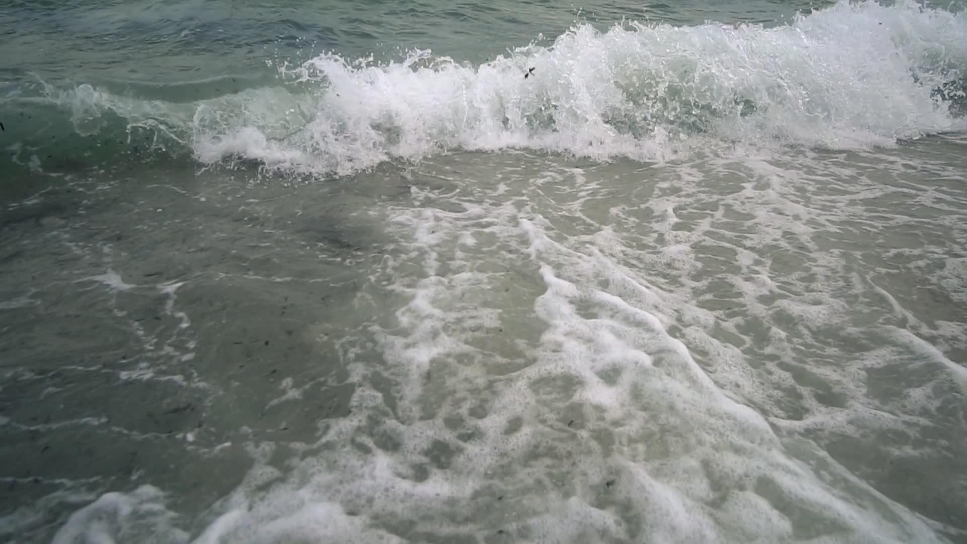 海洋海滩沙滩上的海浪视频的预览图