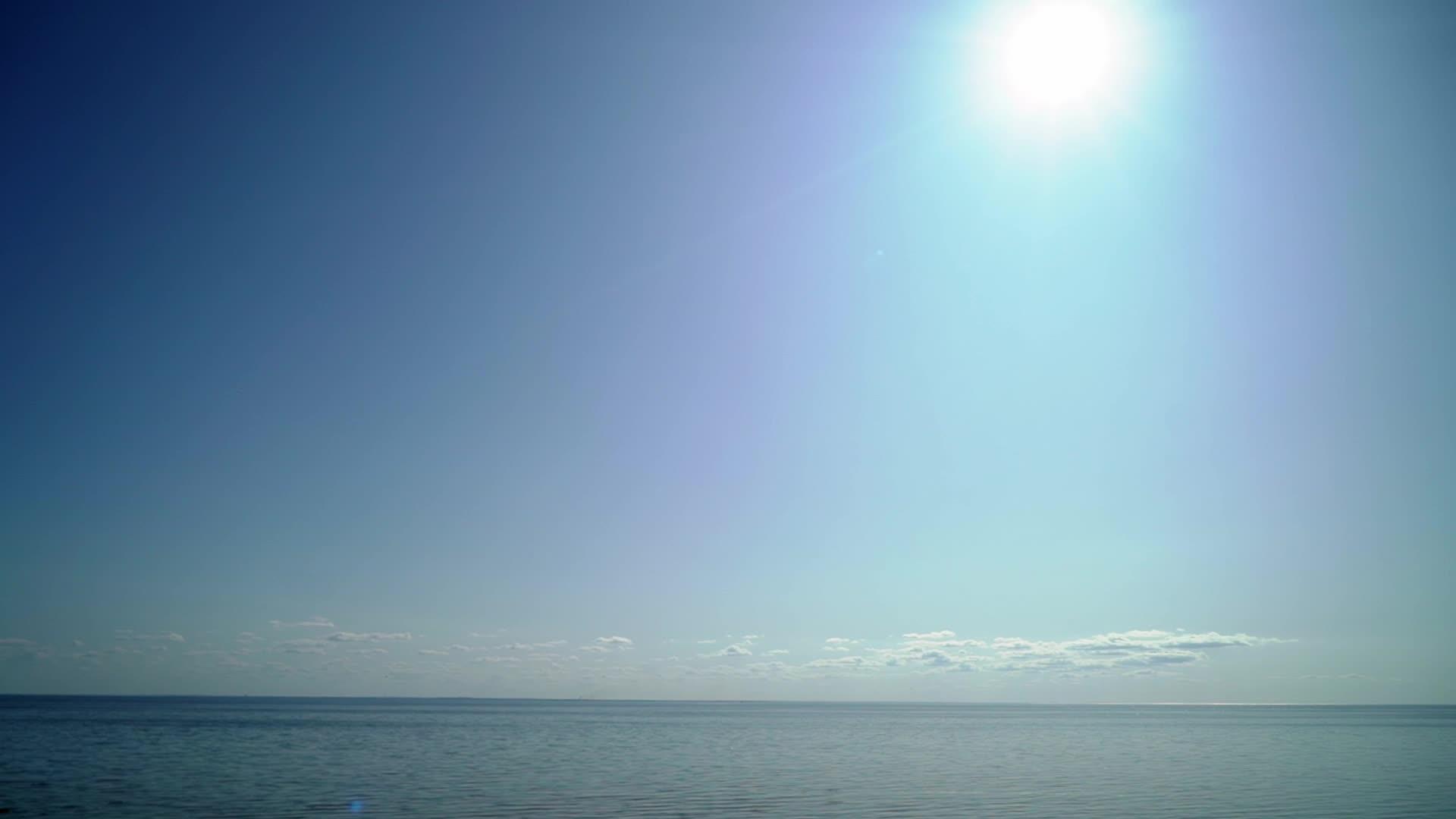 在阳光明媚的白天蓝色的海洋或海洋视频的预览图