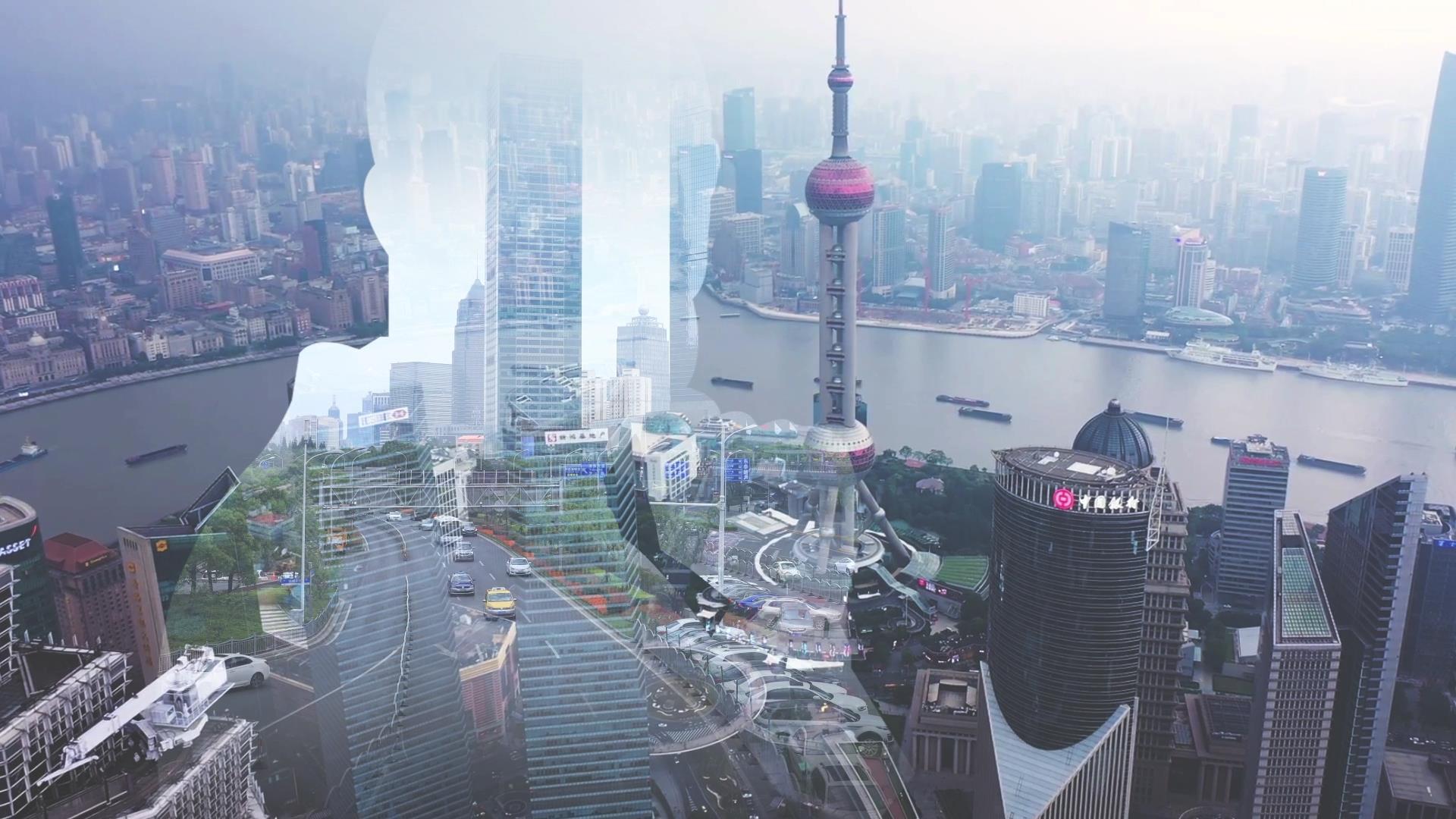 动态城市科技双重曝光动态企业商务宣传AE模板视频的预览图
