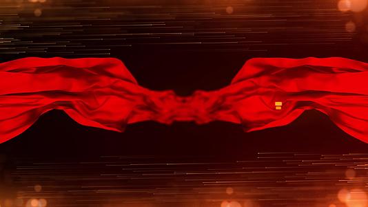 红色丝绸舞台背景视频的预览图