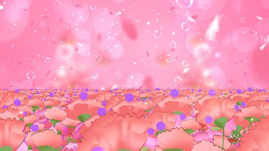 唯美温馨粉色动态花海粒子光晕花瓣舞台背景视频视频的预览图