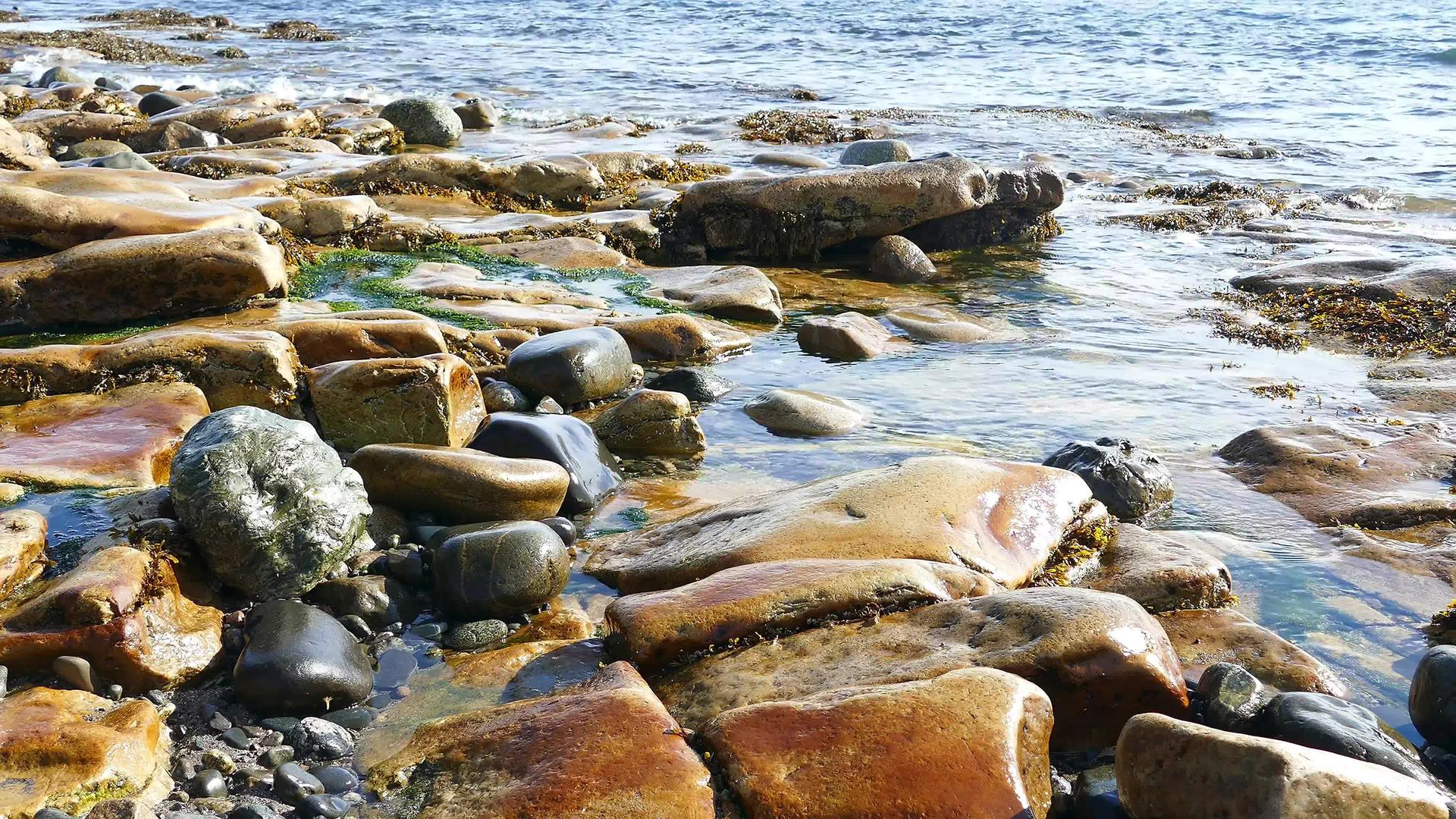 海岸线背景岩石视频的预览图