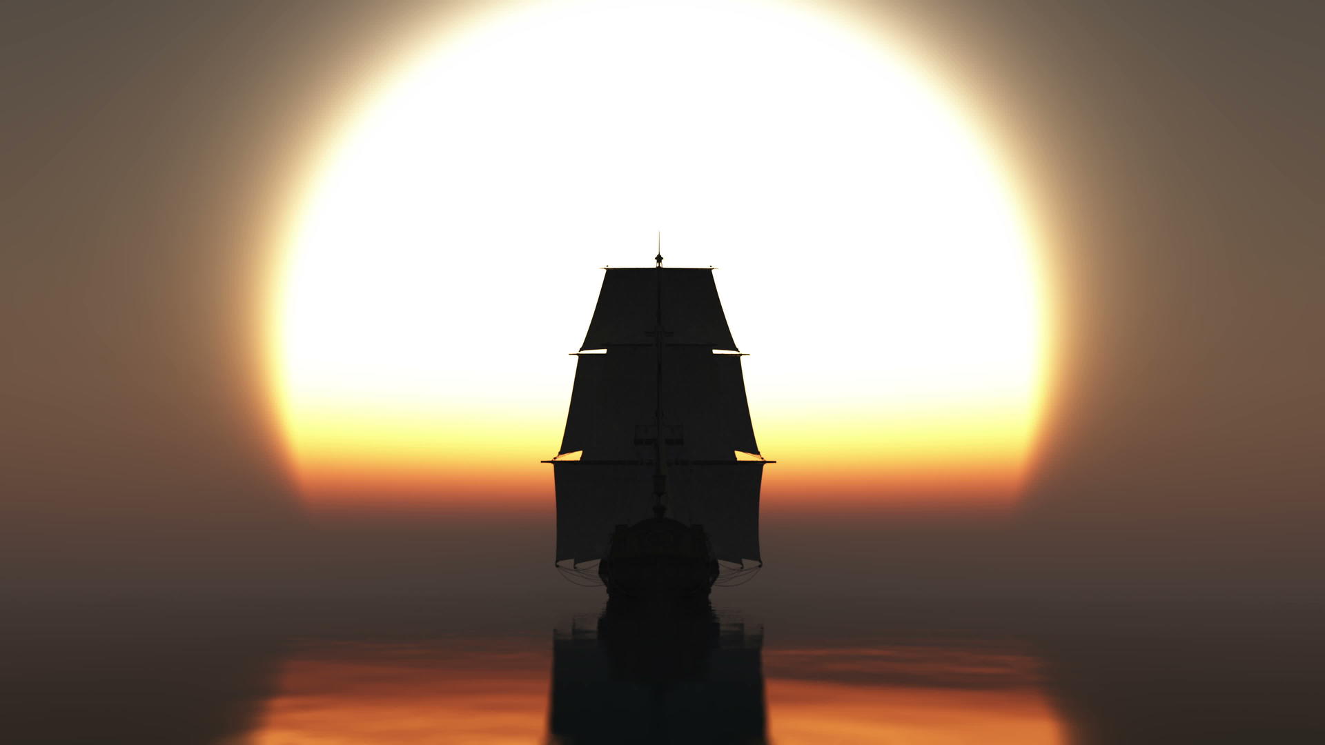 旧船在海上日落视频的预览图