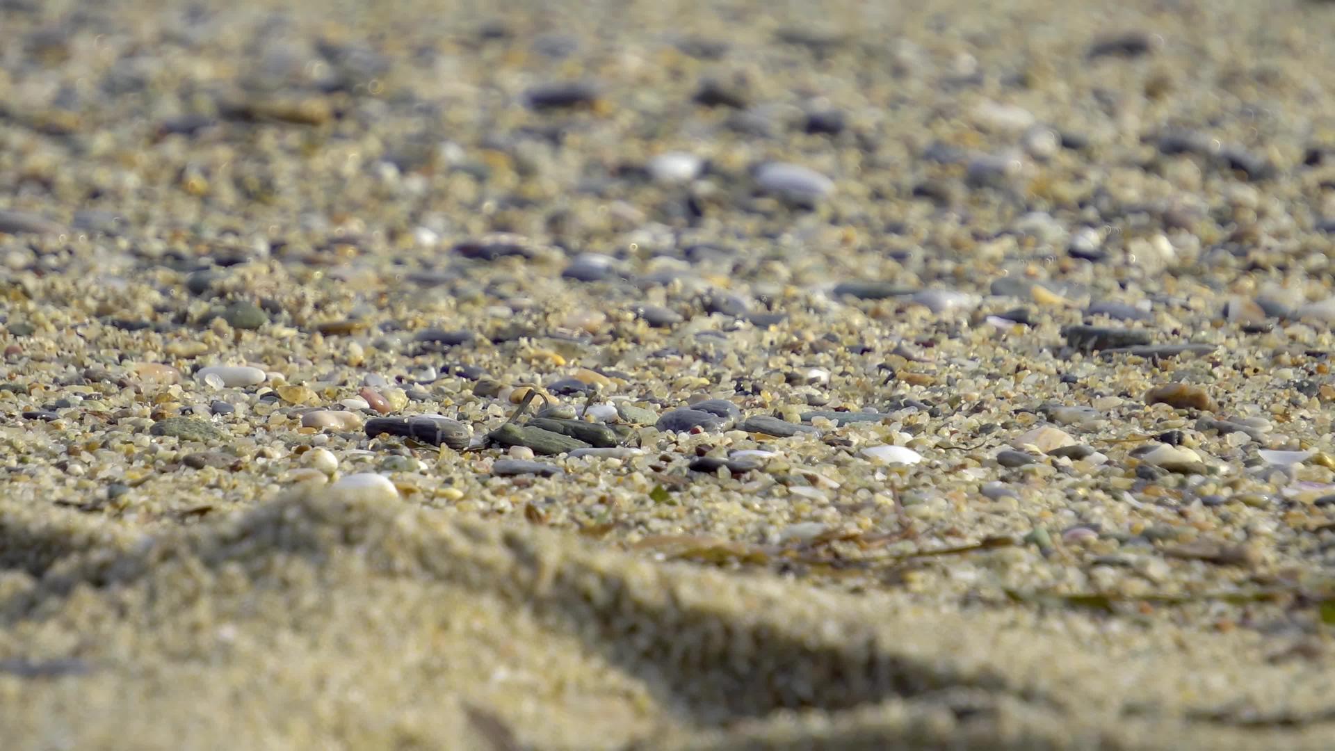 关闭海滩上的沙使用石头视频的预览图