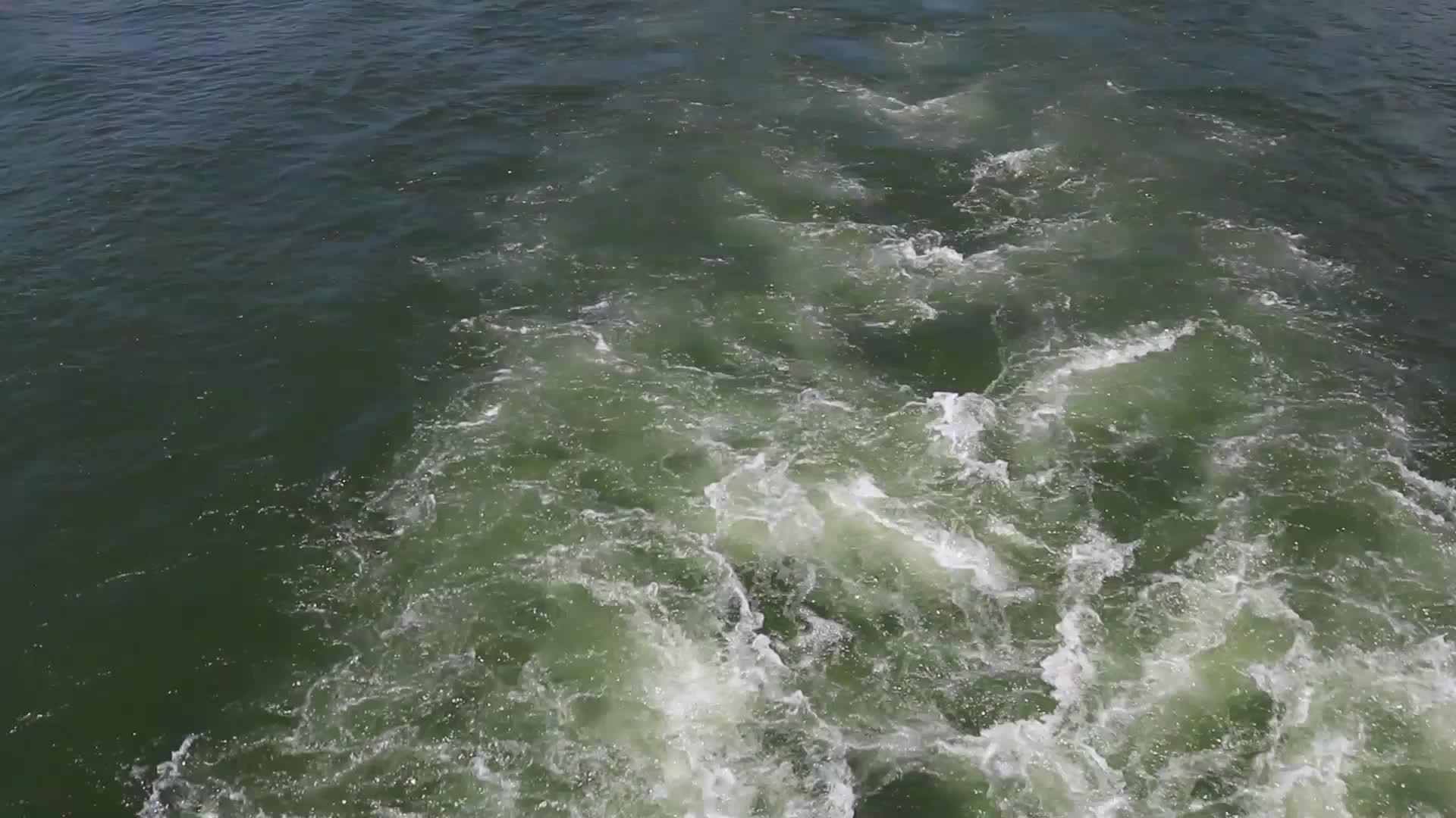 绿色快速移动的水运动绿色海洋或海洋波浪视频的预览图