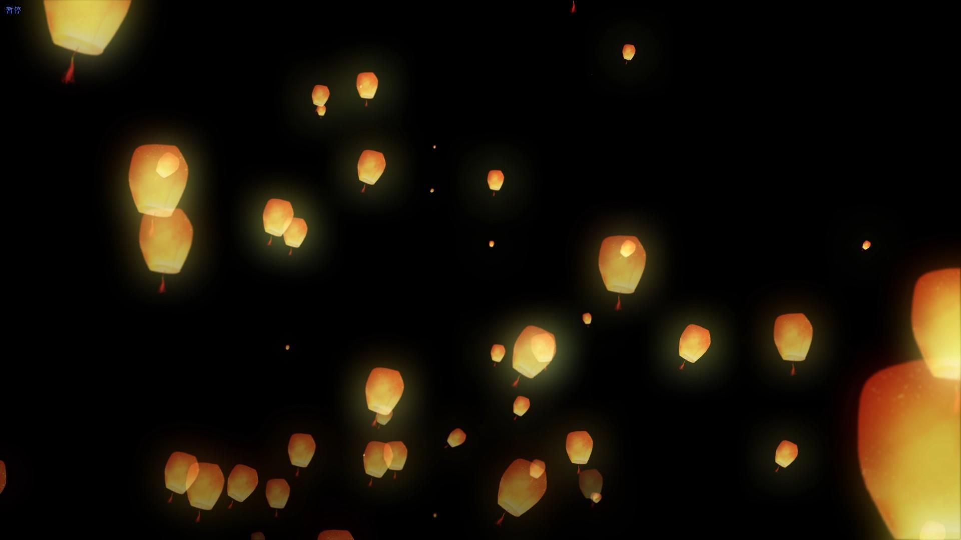 飞舞孔明灯素材元素视频的预览图