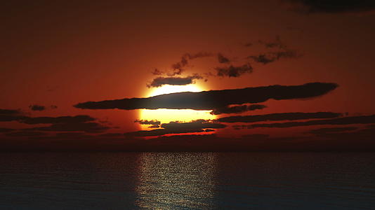 海中大太阳日落4k视频的预览图
