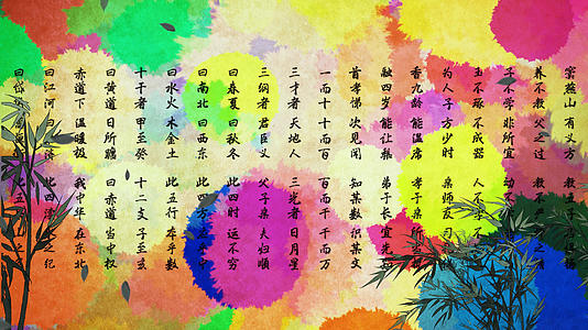 4K中国风水墨三字经背景素材视频的预览图