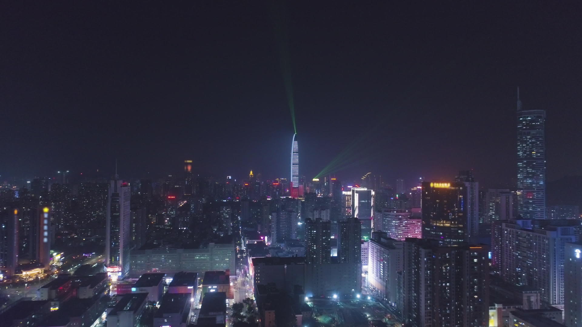 深圳市夜空天线富江和卢胡区空中观察无人机反向视频的预览图