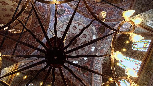 蓝色清真寺大陆天花板也被称为苏丹哈迈德清真寺Istanbul视频的预览图