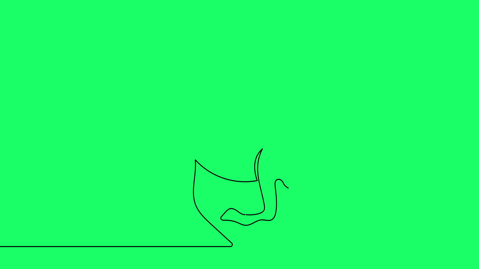 在绿色屏幕上自画自画的动画是由孤立的矢量对象马连续画的视频的预览图