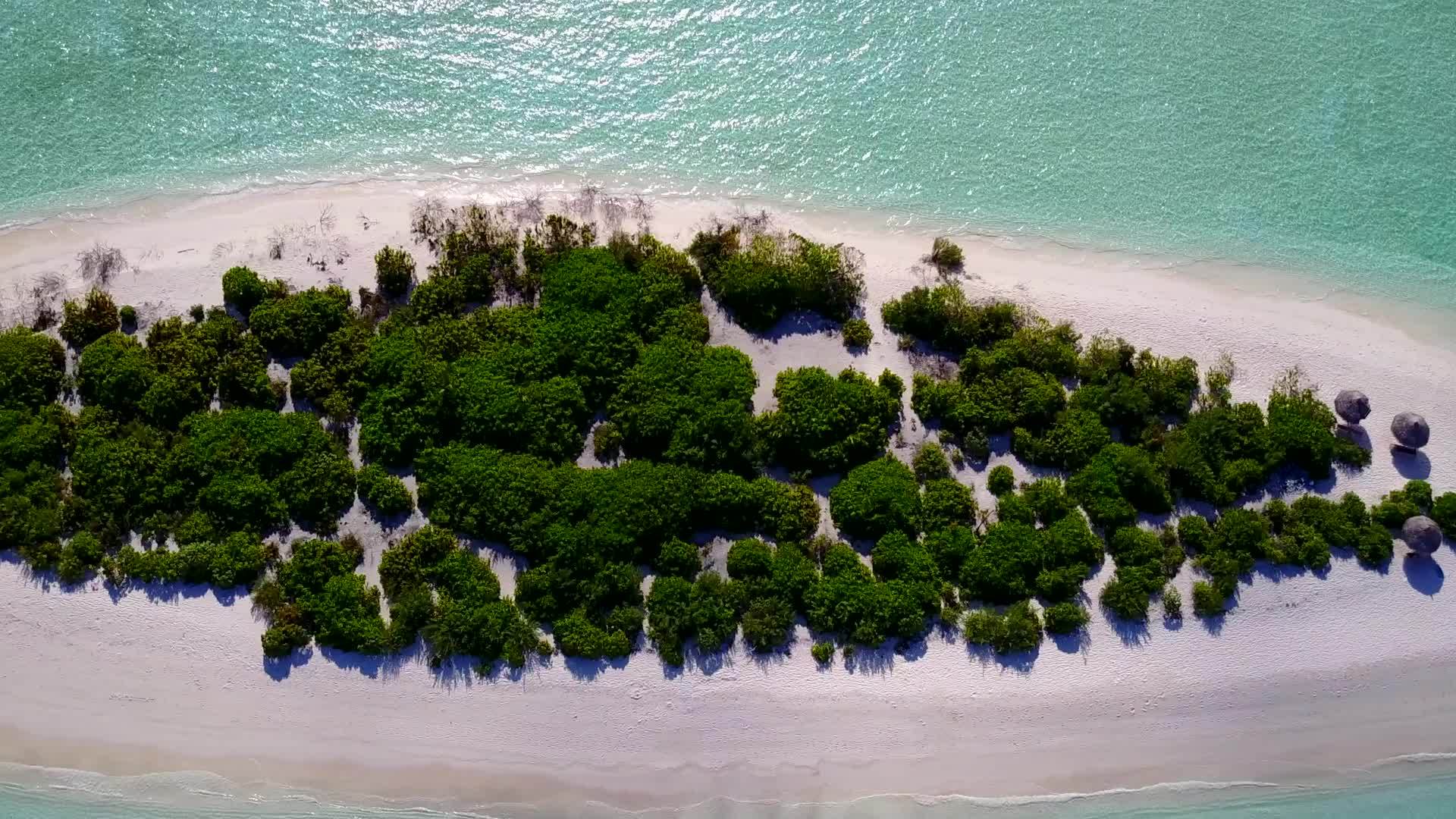 田园诗般的度假海滩之旅温暖、自然、清澈的大海视频的预览图