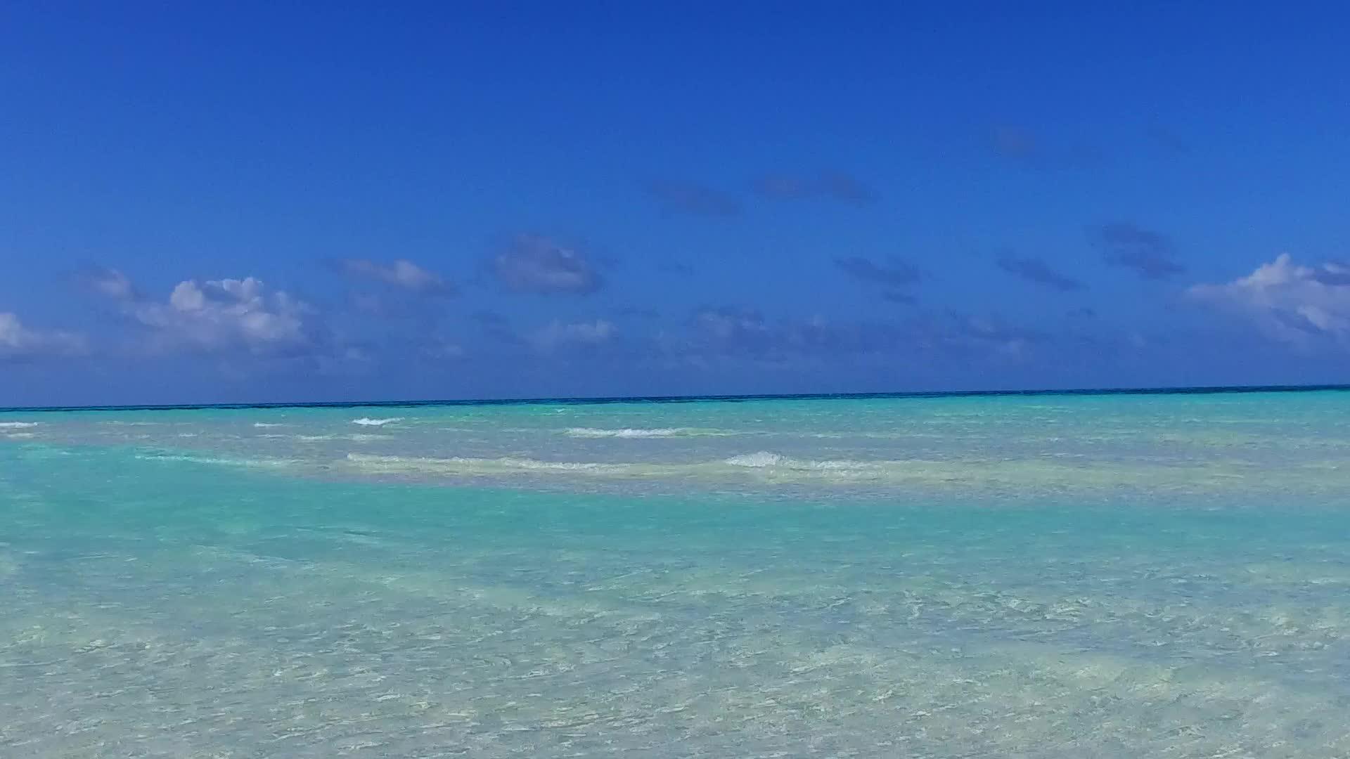 外来海滩生活使用浅海和沙巴附近白色海滩背景的浅海视频的预览图
