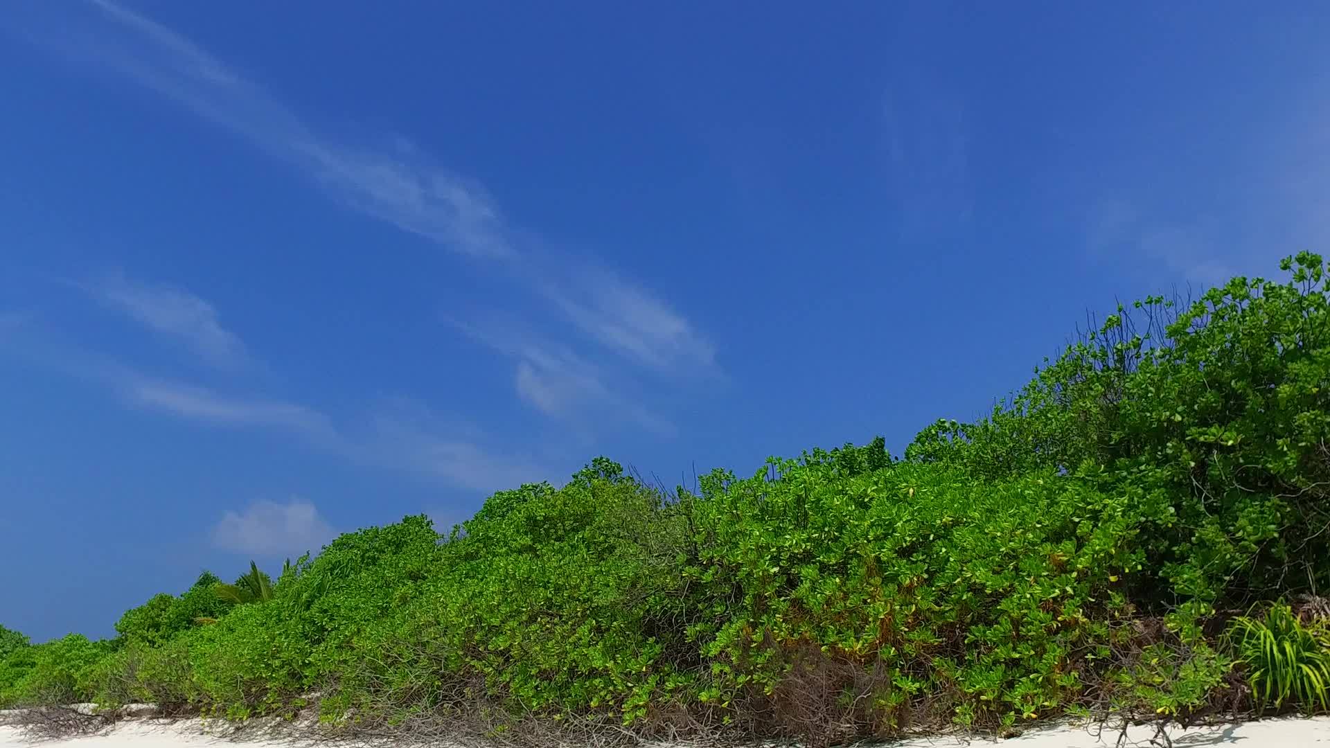 蓝色的水在阳光下闪闪发光的沙子背景下从蓝色的水中冒出来视频的预览图