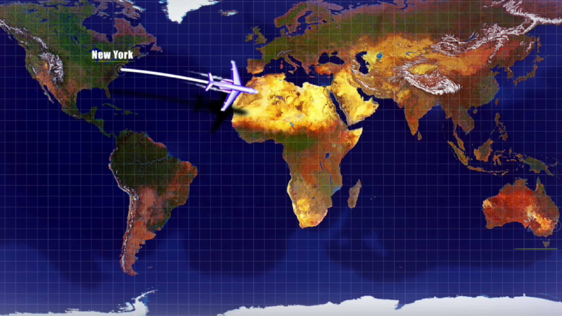 动画从usa到Australia的飞机飞行视频的预览图