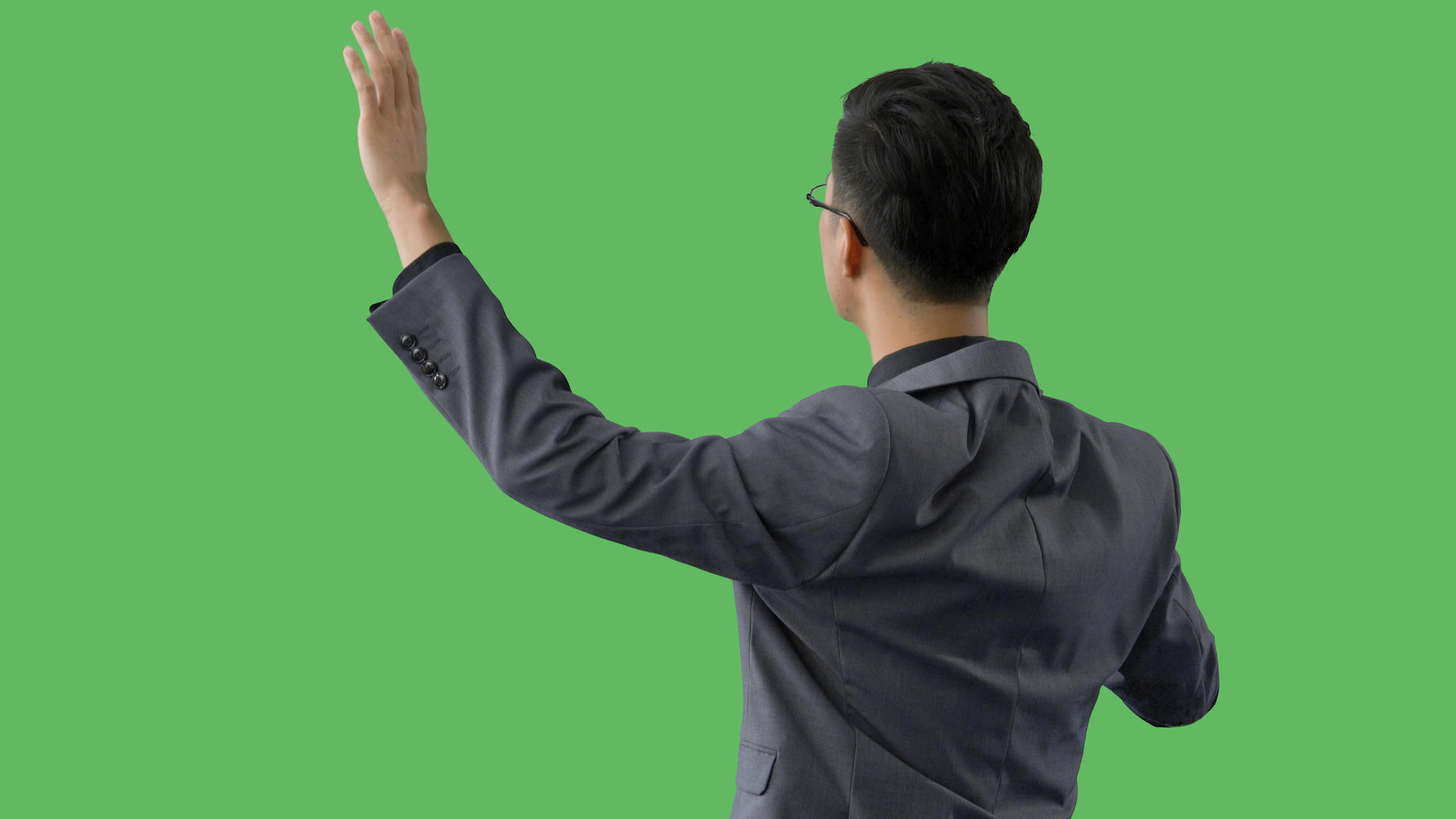 4k绿幕合成抠像商务男性操作界面动作视频的预览图