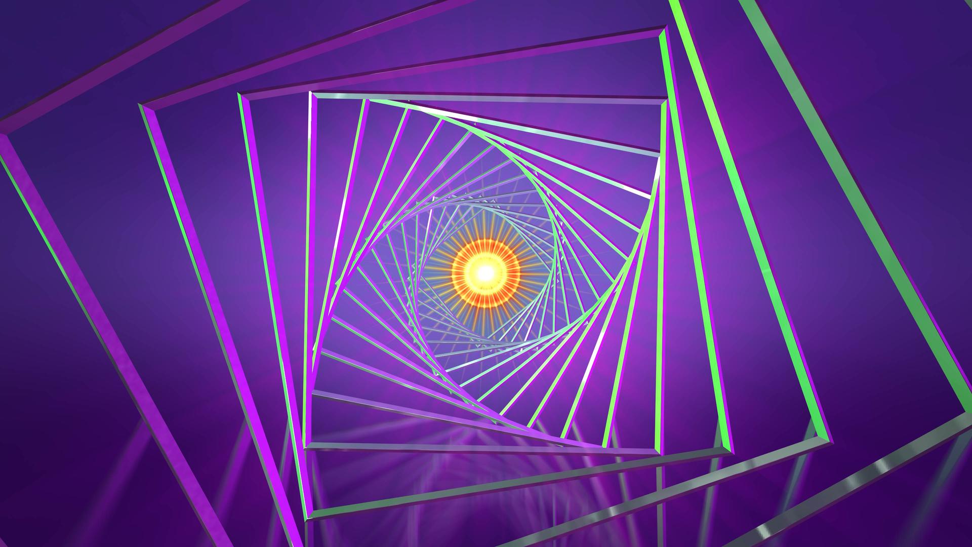 4K炫彩光线光圈穿梭动画视频的预览图
