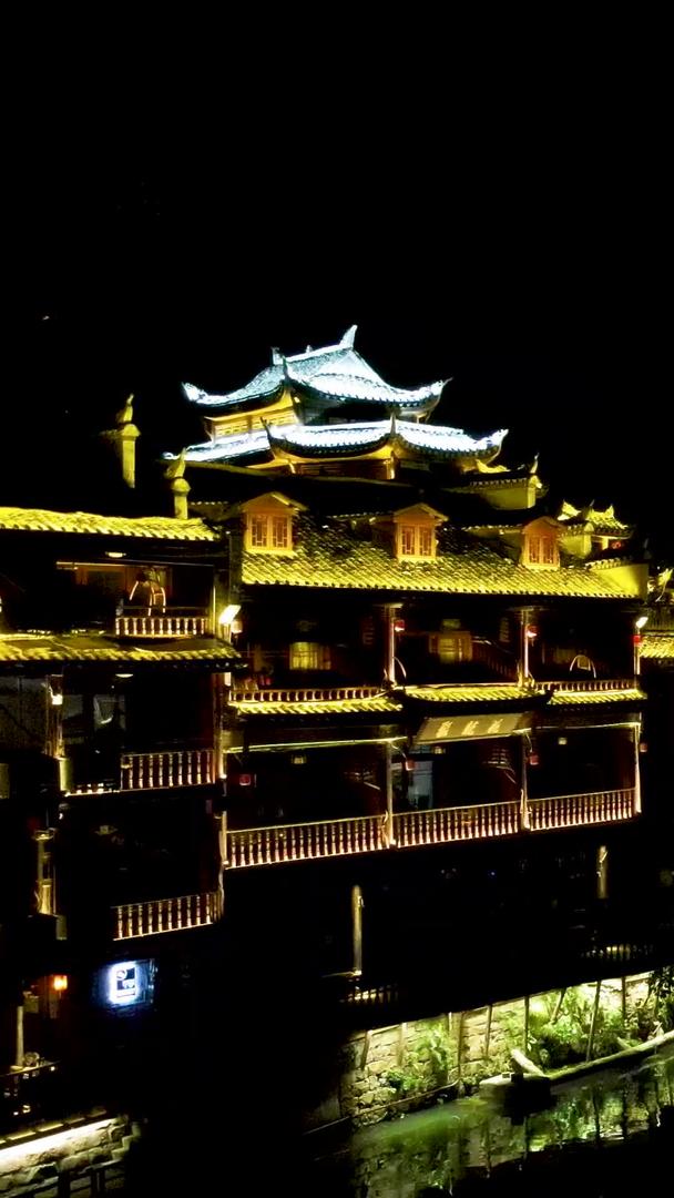 湖南凤凰古城虹桥夜景视频的预览图