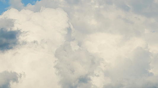 在多云的夏天白色蓬松蓬松的积云在快速移动后滚动视频的预览图