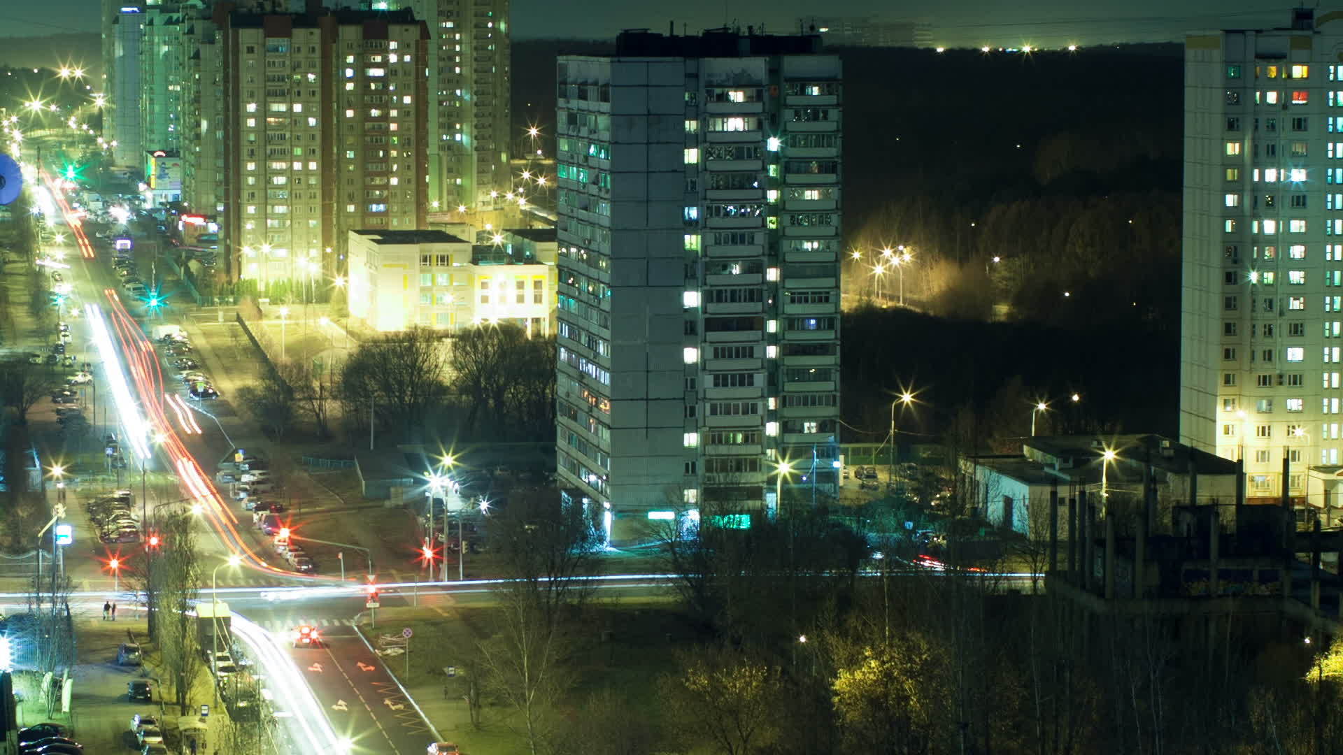 城市生活在夜间密集折叠时间视频的预览图