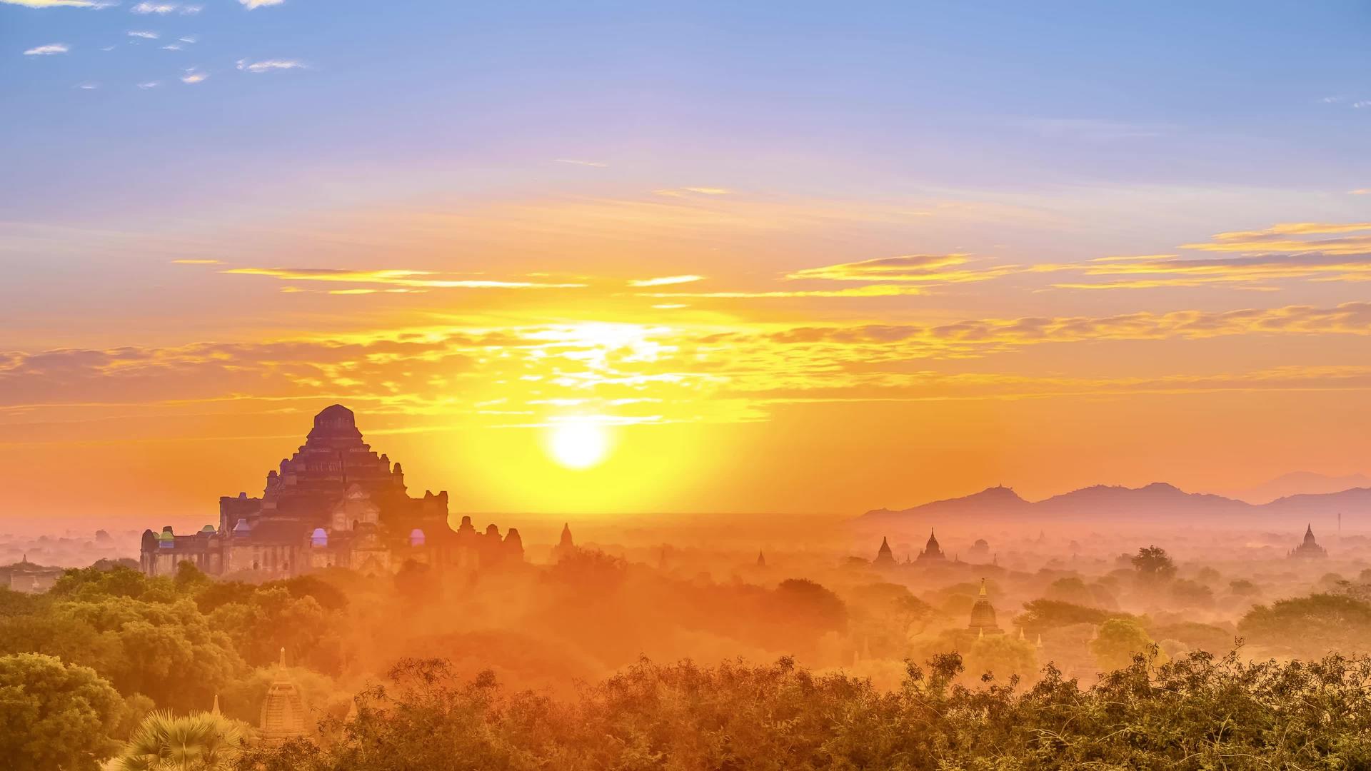 时间折叠美丽的巴干米拉马风景视频的预览图