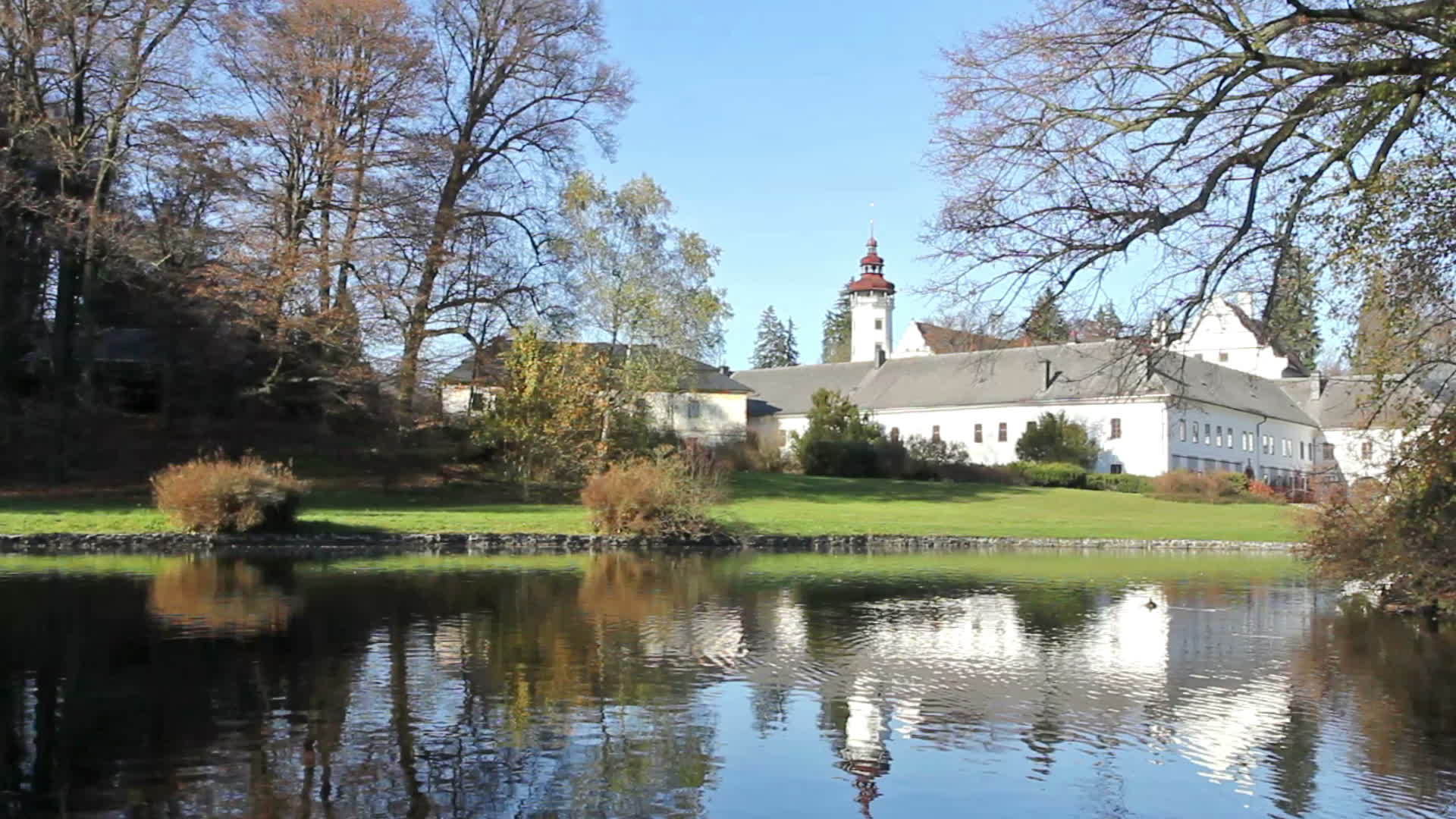 城堡天鹅绒秋天有公园视频的预览图